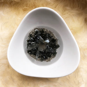 ceramic smokey quartz jewelry dish
